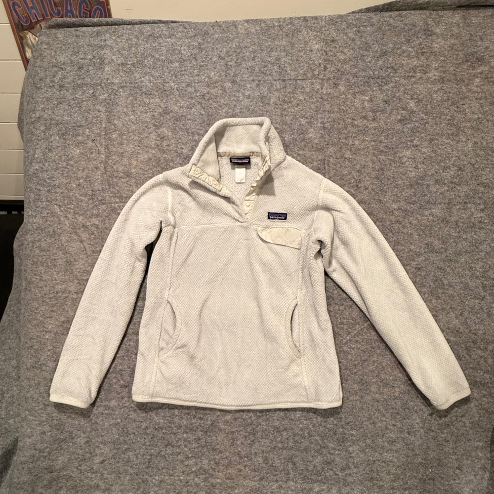 Patagonia Womens Re-Tool Snap-T Fleece Pullover White Ivory Size Medium 25442